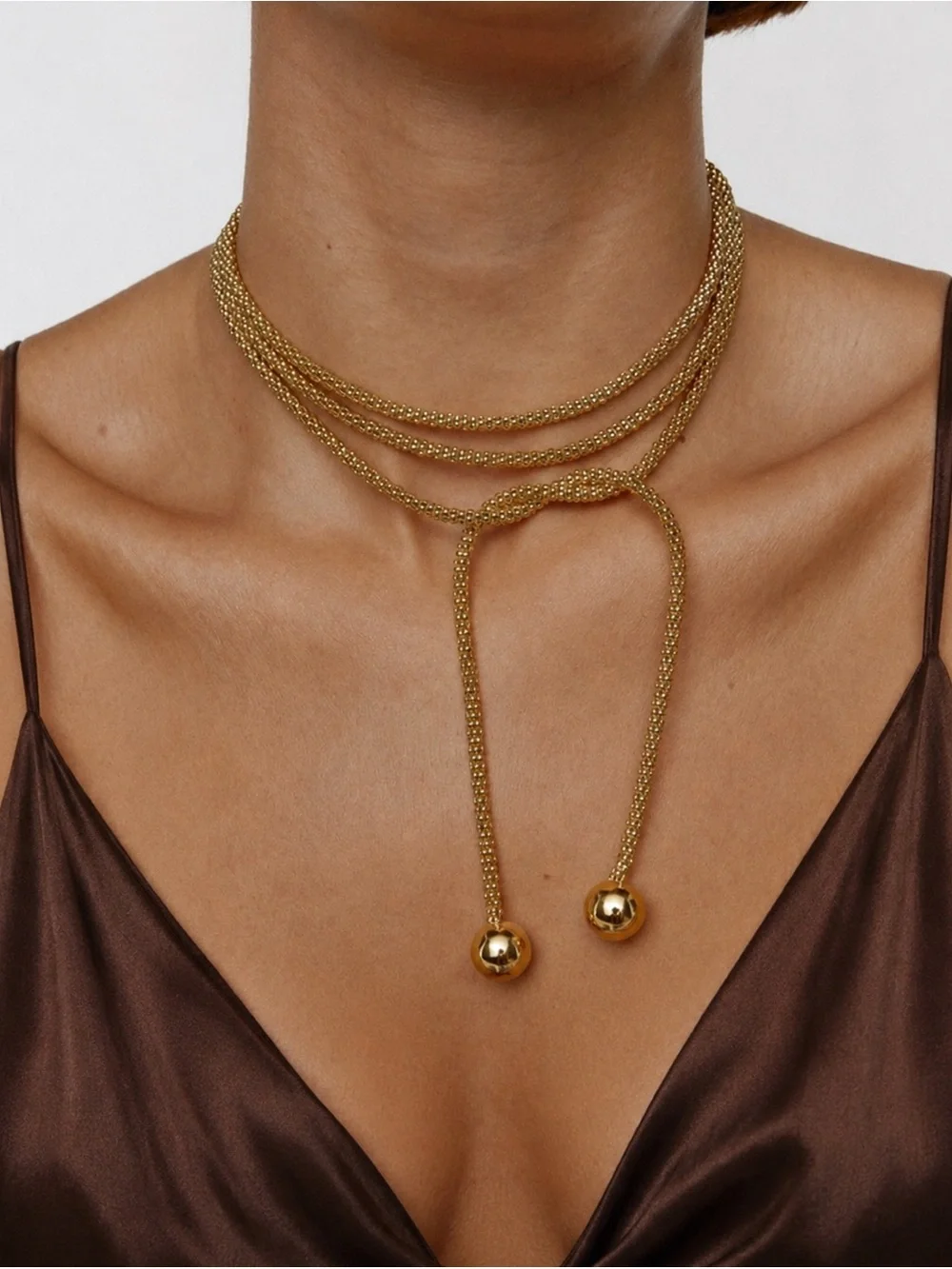 Gold Rope Lariat Necklace Wrap MultiSTYLE necklace
